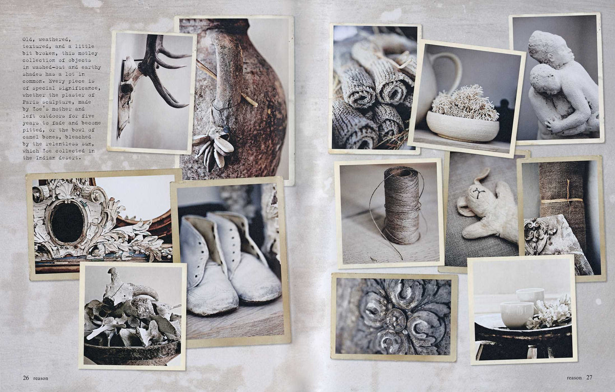 A Life Less Ordinary page spread showing muted interiors