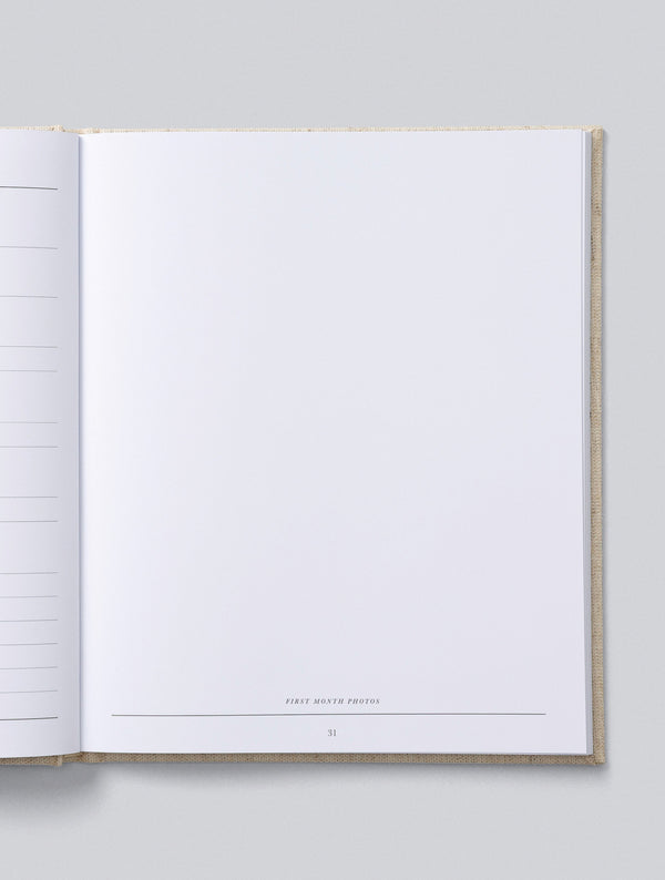 An open Write To Me notebook with a blank page.