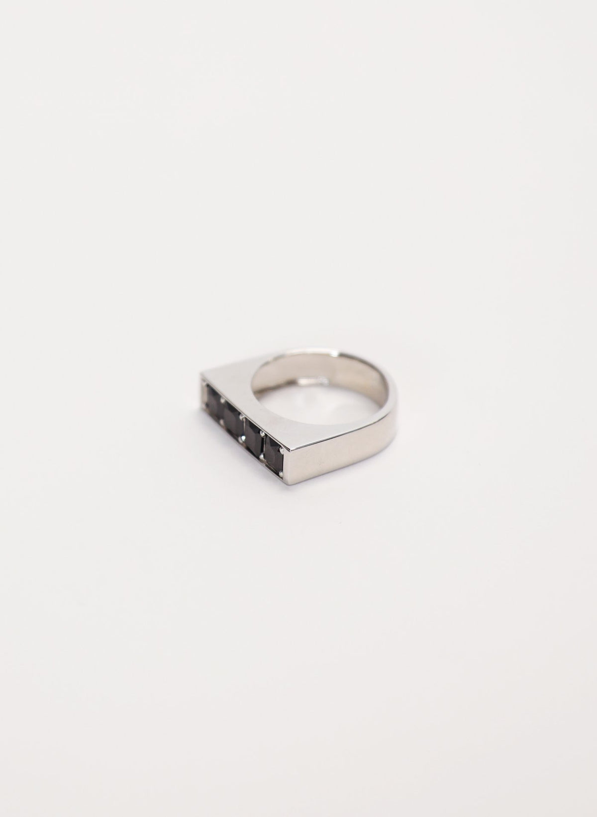 Be Mine Ring, Sterling Silver with Black Zirconia