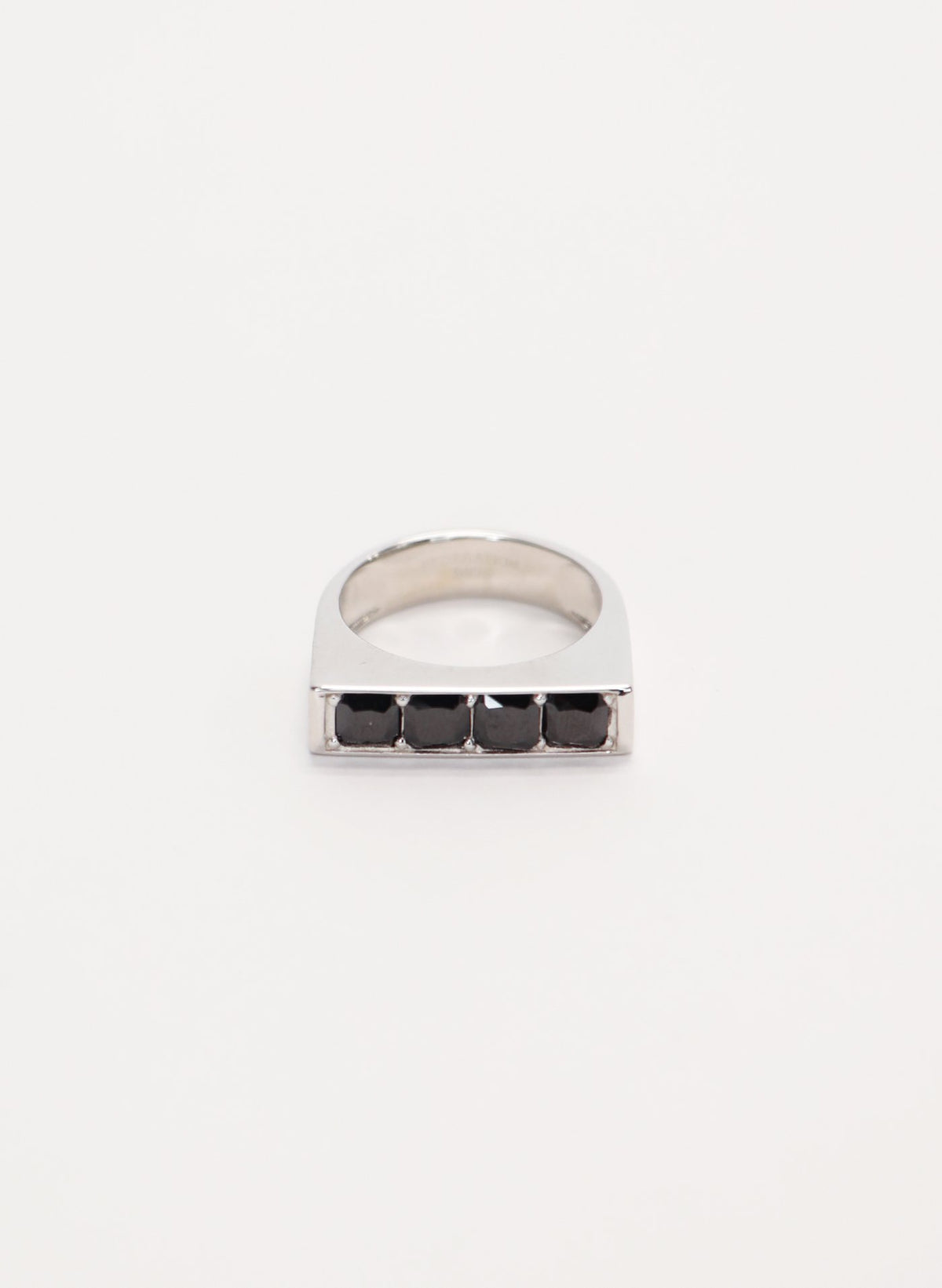 Be Mine Ring, Sterling Silver with Black Zirconia