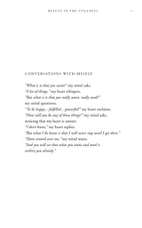 A page with the words, 'conversations with myself' from Thought Catalog's Beauty in the Stillness.
