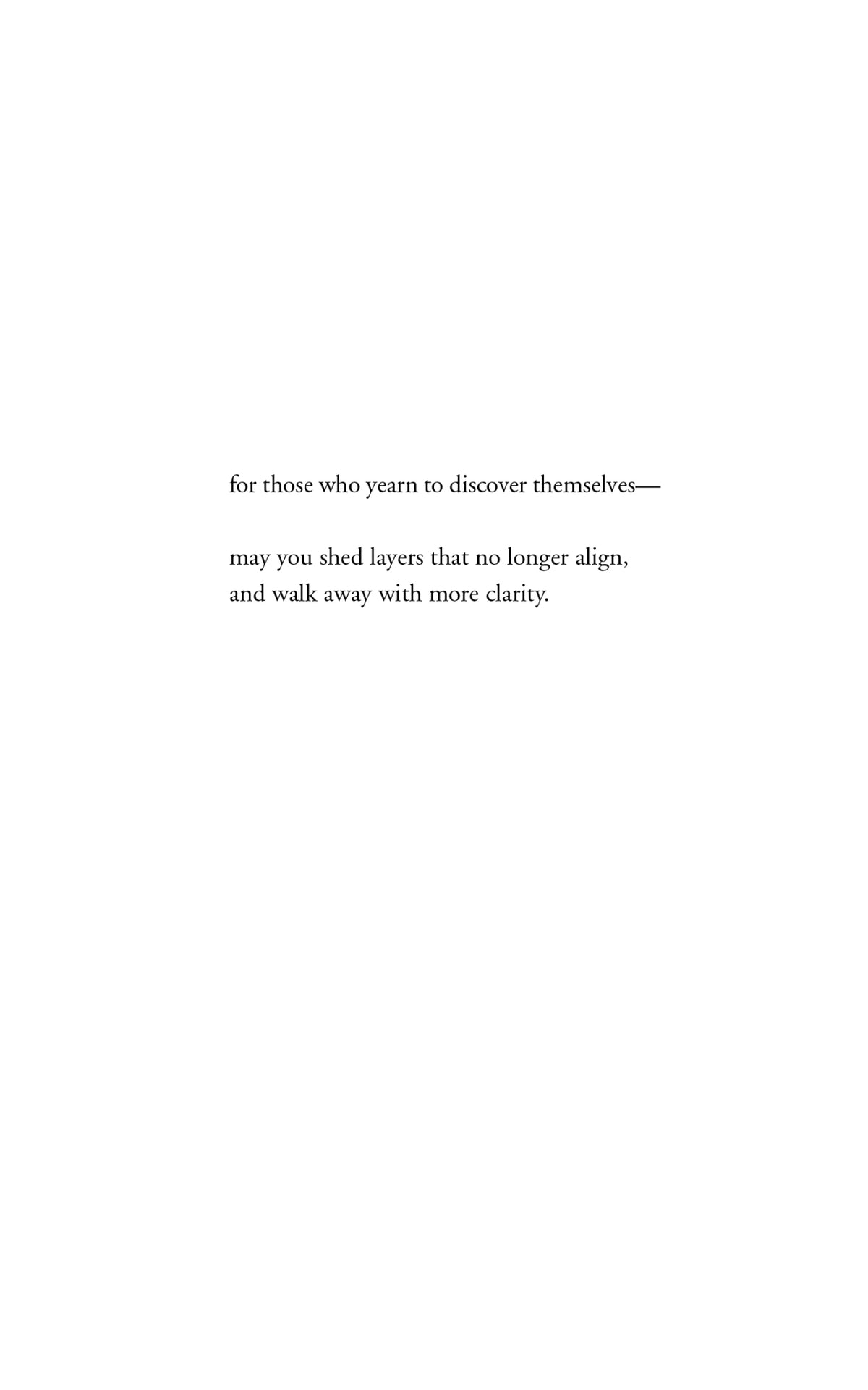 A black and white page with a quote from Beauty in the Stillness by Thought Catalog.