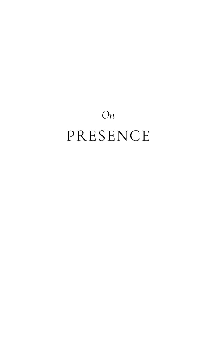 The cover of a Beauty in the Stillness book with the words presence on it, by Thought Catalog.