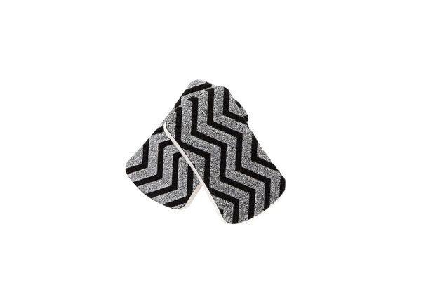 A pair of Chevron Scourer Sponge - Pack of 2 by Barkly Basics on a white background, highly absorbent.