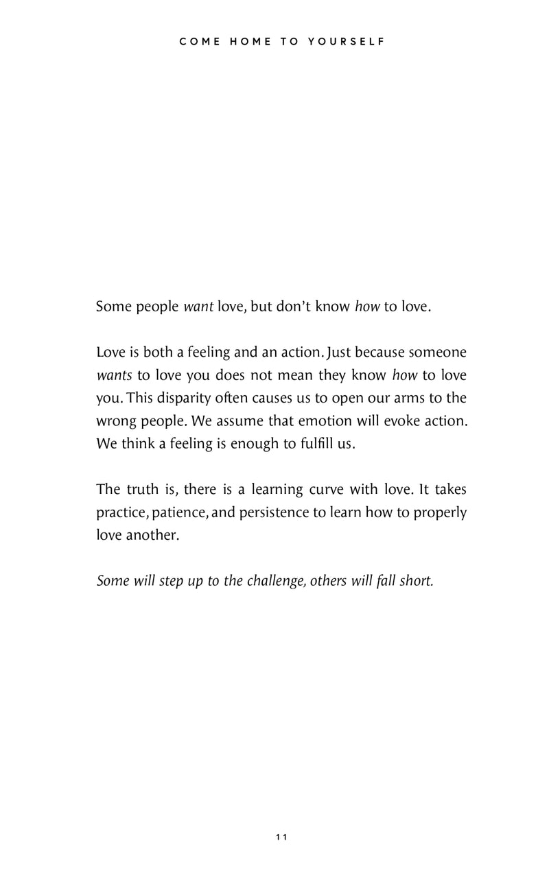A page from "Come Home to Yourself | Déjà Rae" by Thought Catalog, encouraging readers to explore solitude and relationships in design and lifestyle.