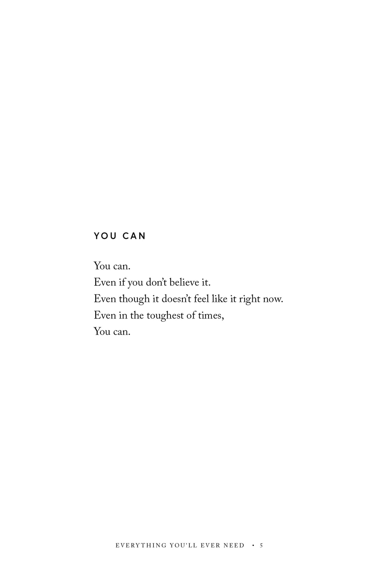 Quote page from Everything You'll Ever Need by Charlotte Freeman