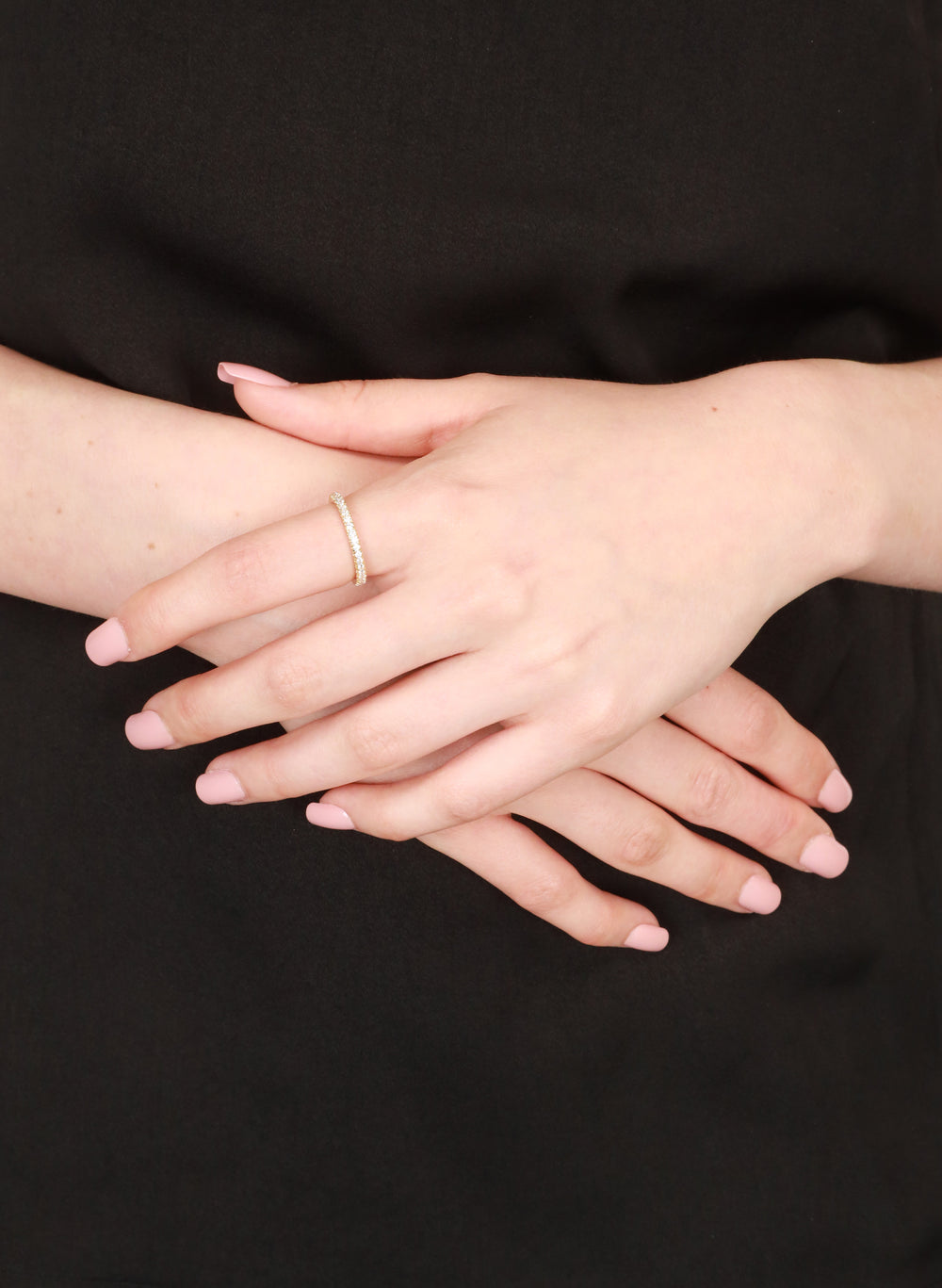 Go Around Ring, Sterling Silver and Zirconia Eternity Band