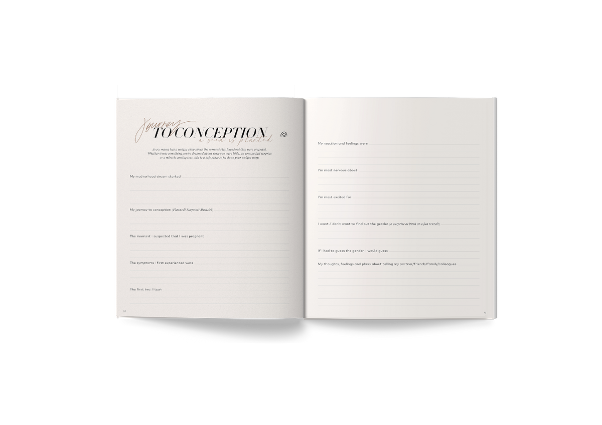 An open Becoming MAMA - A Pregnancy Journal by AXEL & ASH with the words "I love you" written on it, perfect for an expecting mama.