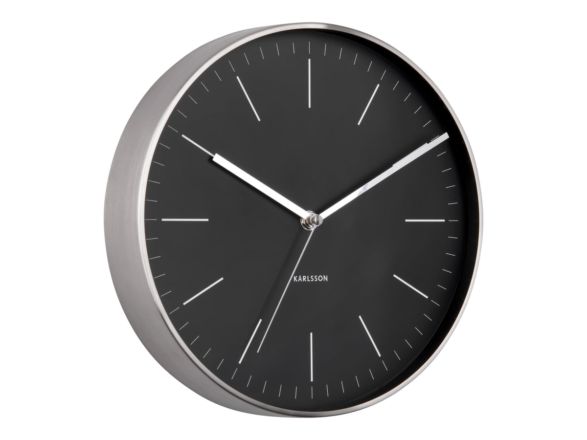 Karlsson Minimal Wall Clock in black on a white background