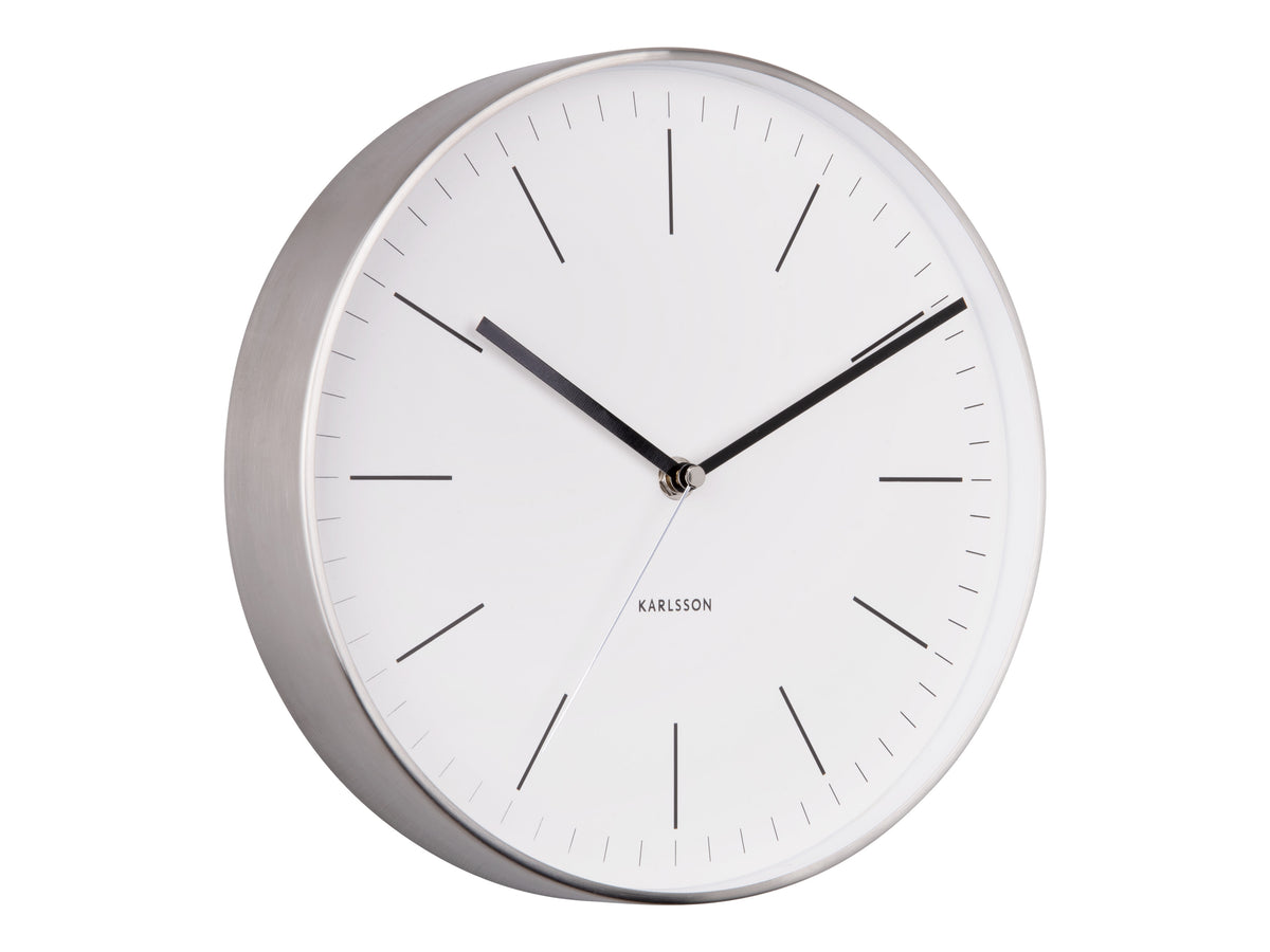Karlsson Minimal Wall Clock in white on a white background