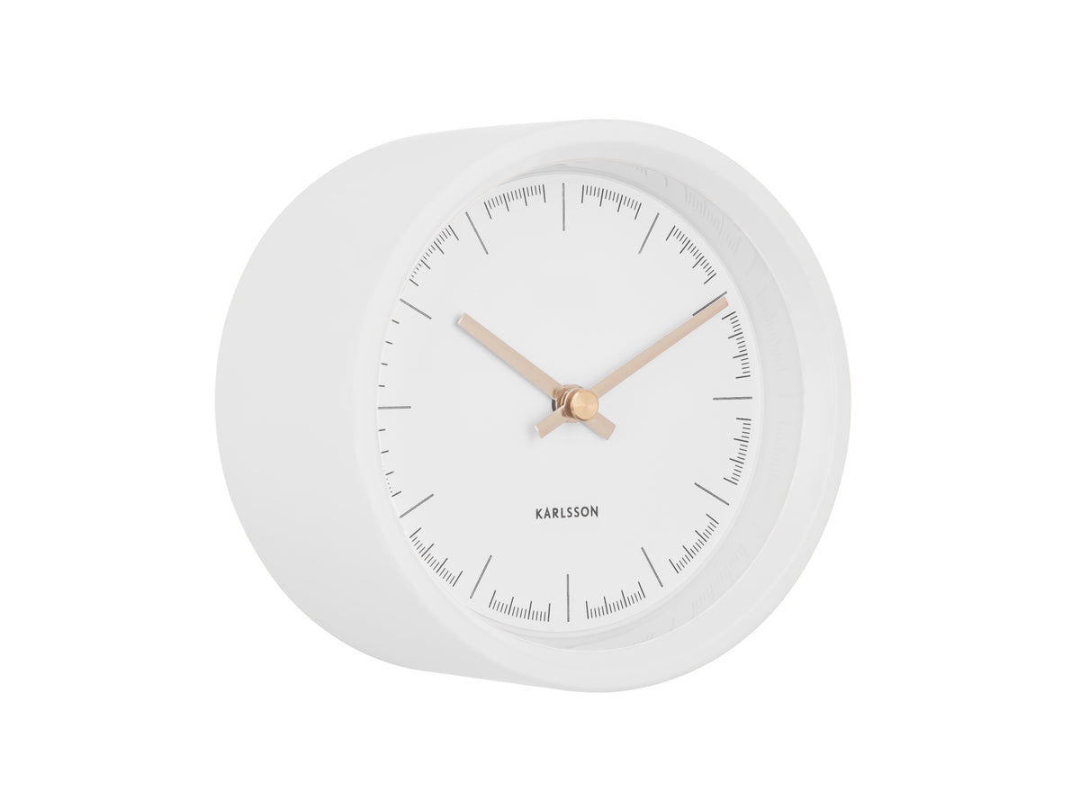 Dense Alarm Clock by Karlsson in white on a white background
