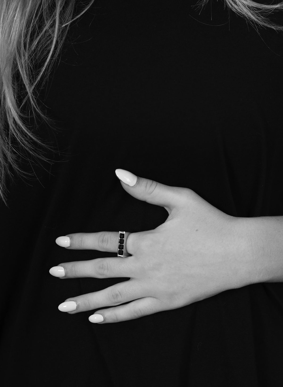 Be Mine Ring, Sterling Silver with Black Zirconia