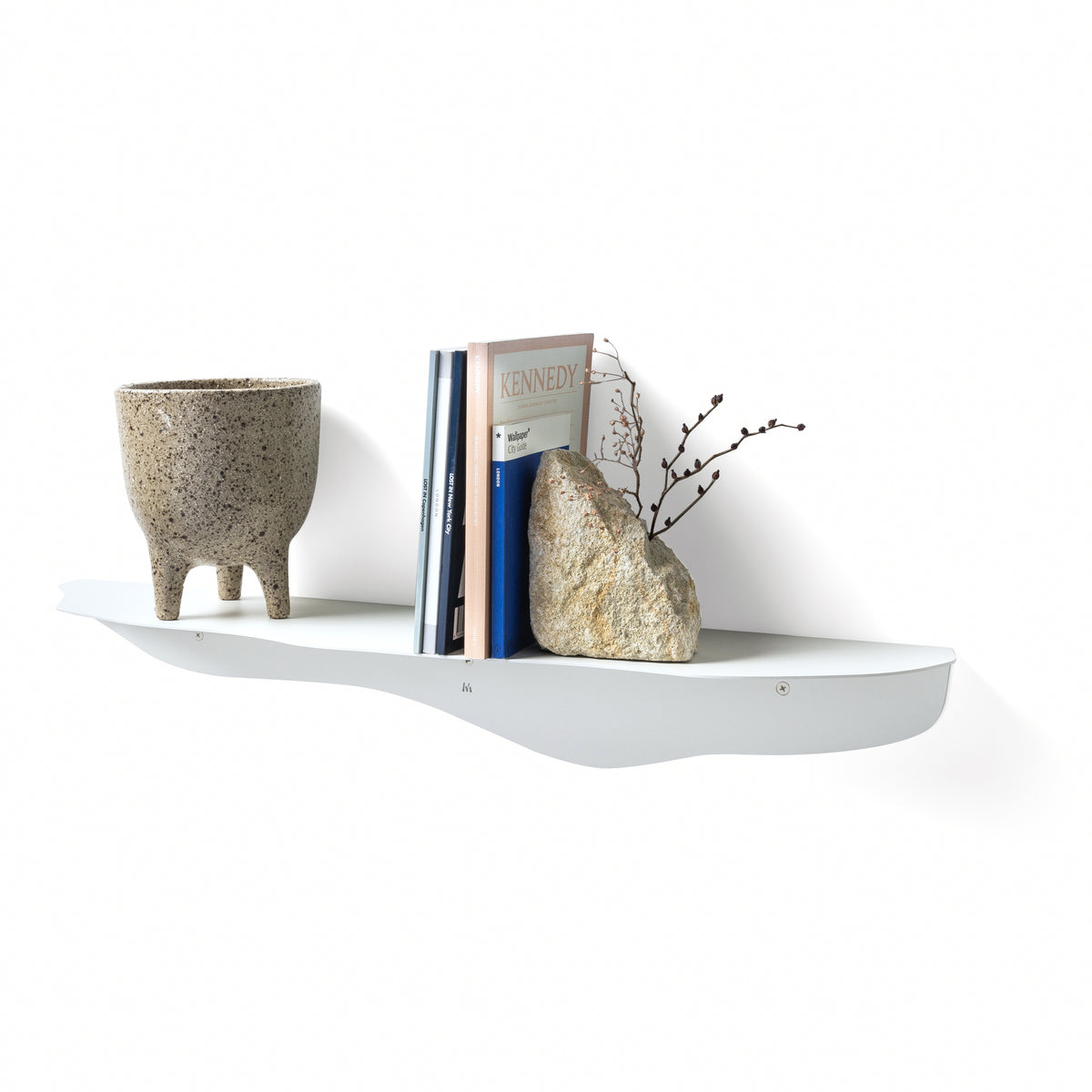 FOLD Wavy Shelf styled in a bedroom by Made of Tomorrow