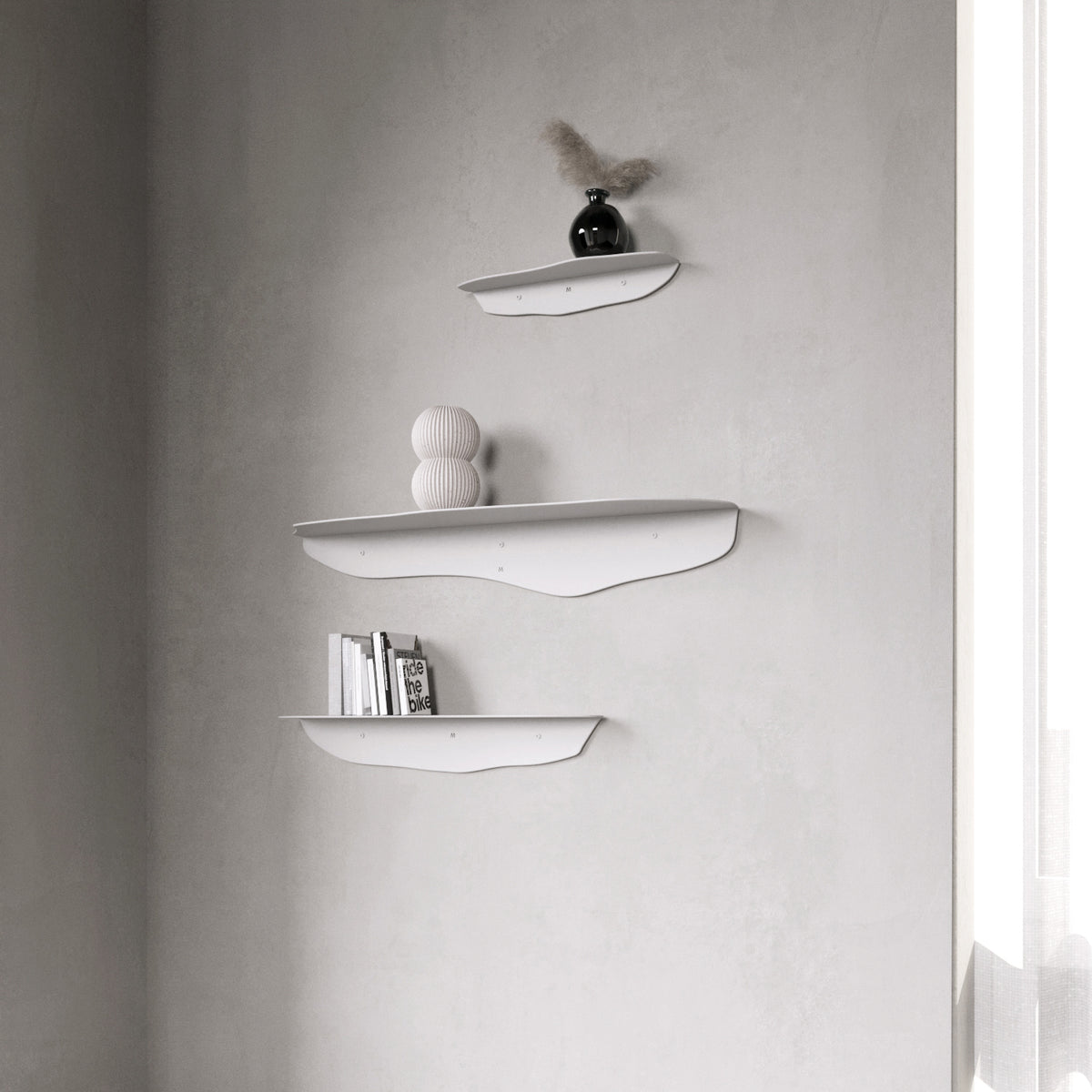 FOLD Wavy Shelf close up showing organic curved silhouette