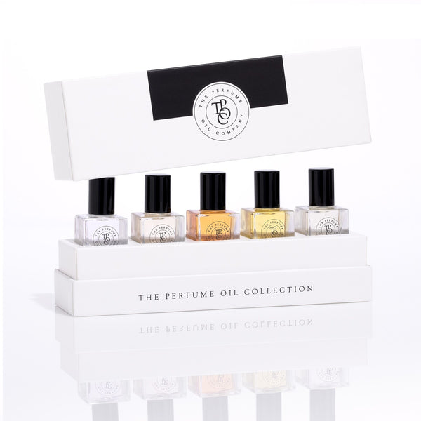 The Perfume Oil Collection Gift Set - Fresh by The Perfume Oil Company in a white box featuring floral fragrances.