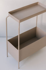 A small decorative Metal Planter Stand - Various Options with a tray on top by Garcia Home.