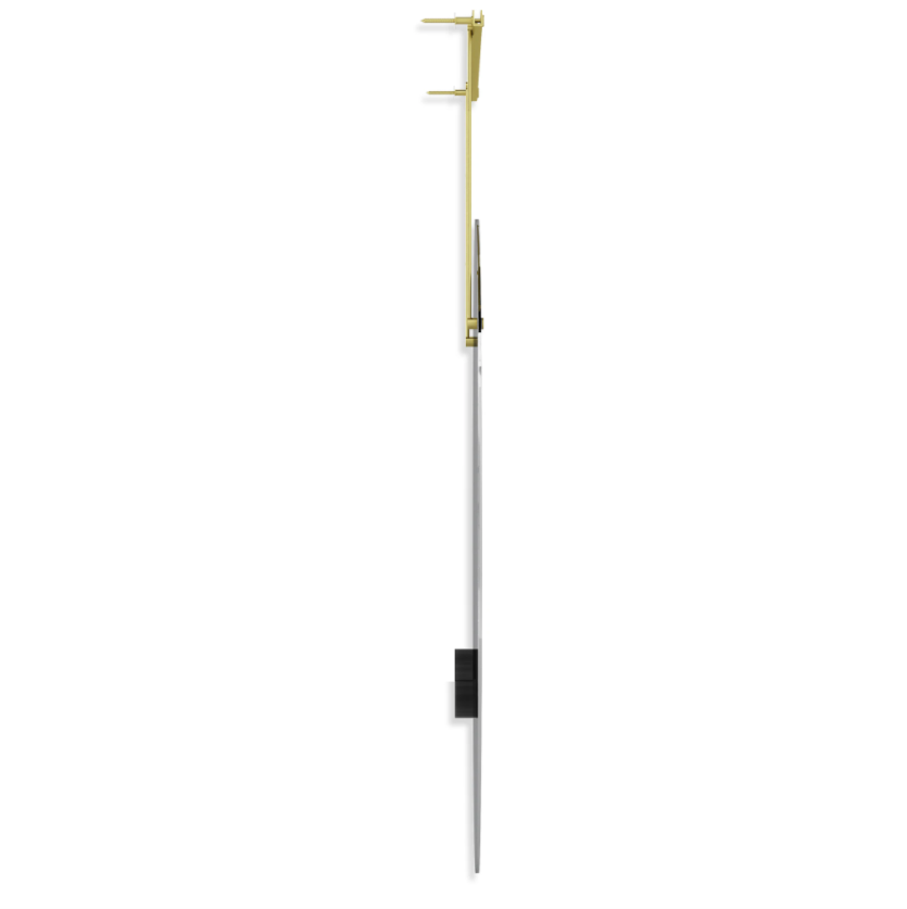 Umbra Exhibit mirror hanging rail in brass, shown on its own