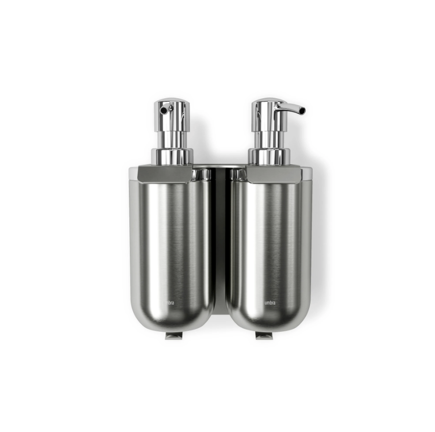 Umbra Junip wall mounted stainless soap pump dispenser set