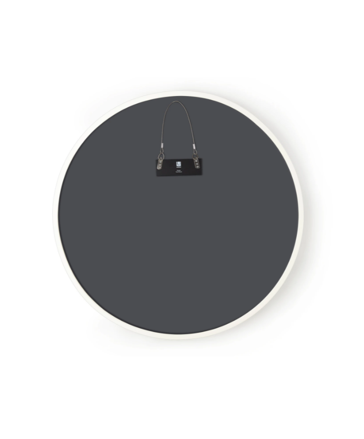 A versatile HUB WALL MIRROR - White 94cm with a durable handle, made by Umbra.