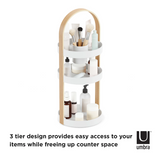 This Umbra BELLWOOD COSMETIC ORGANIZER design provides easy access to your cosmetics items while freeing up counter space.