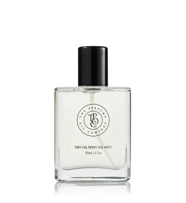 The Perfume Oil Company dry oil perfume mist bottle on a white background