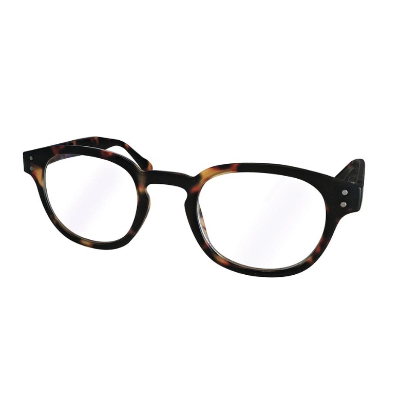 Tortoiseshell glasses, front view on white