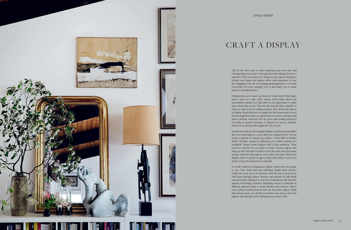 Style page spread showing a bedroom