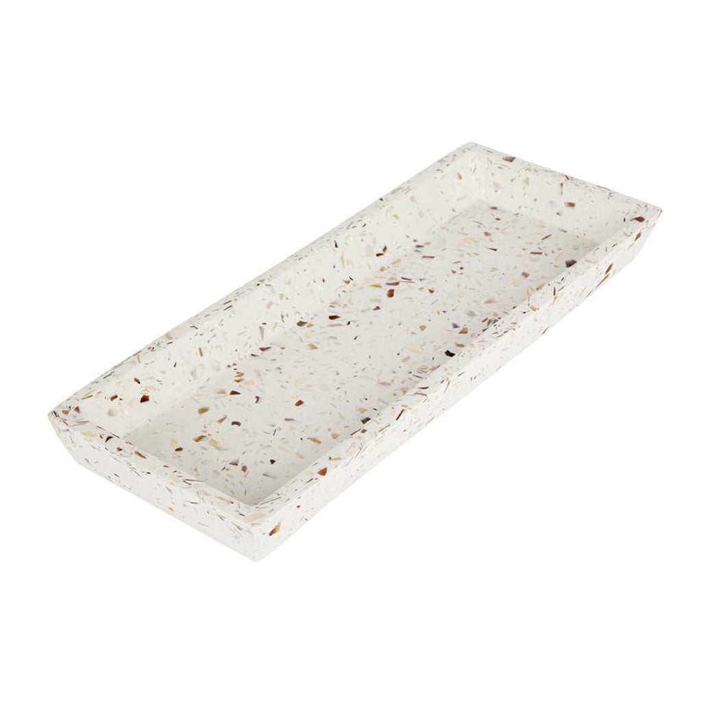 ZAKKIA Terrazzo Square Tray Seashell – Handmade Coastal Serving & Styling Tray