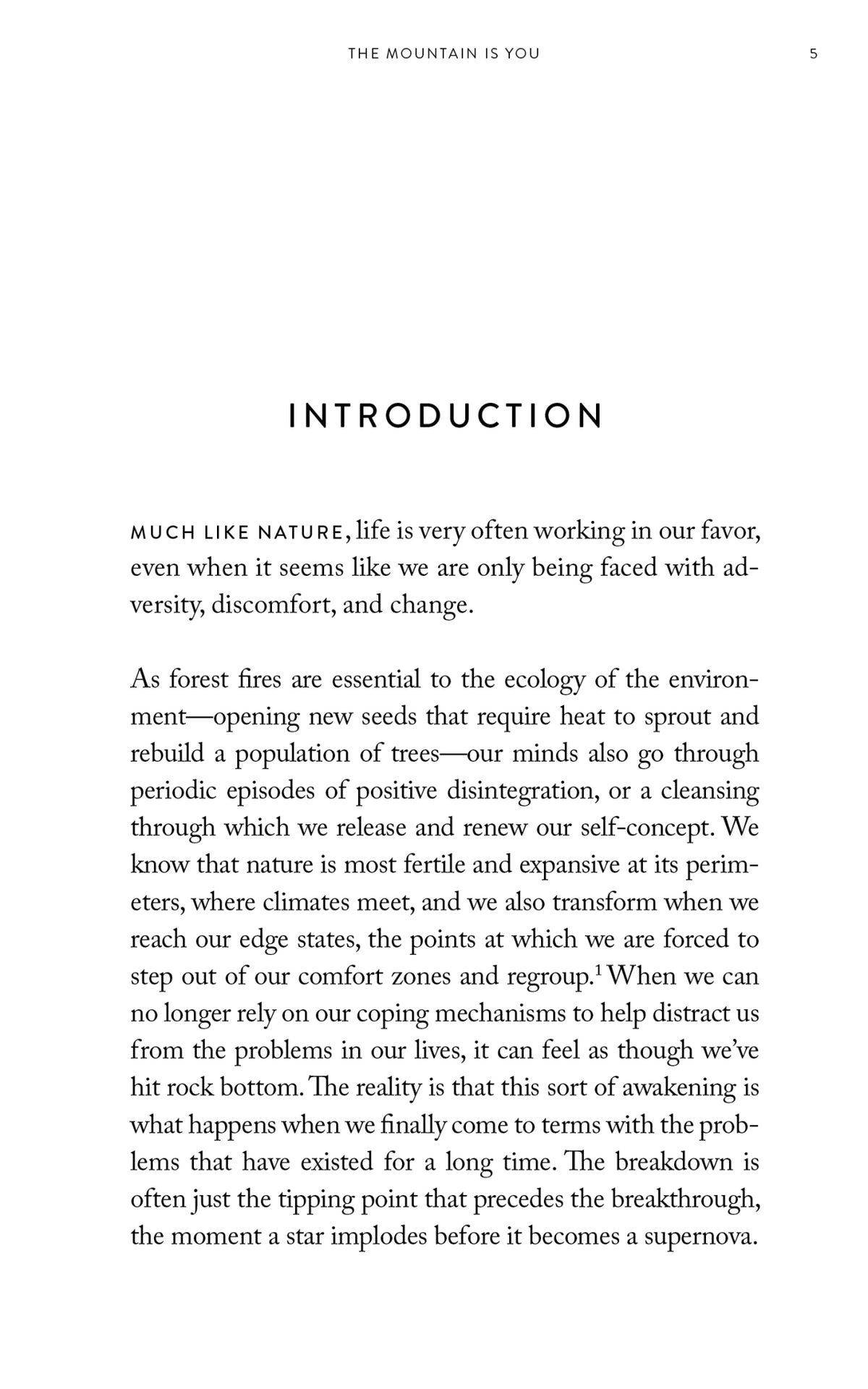 Opening page of the introduction to The Mountain Is You by Brianna Wiest