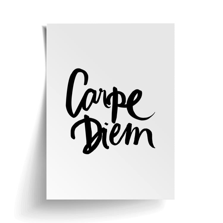 Carpe Diem print unframed, with a lifted corner