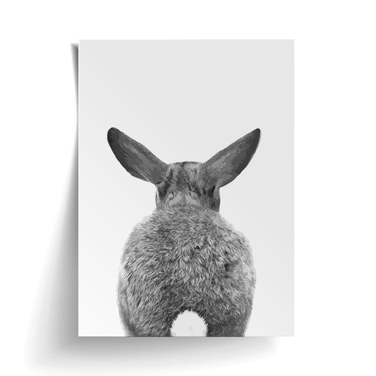 Bunny Back print unframed, with a lifted corner