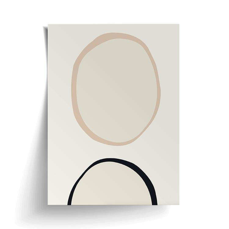Circles print unframed, with a lifted corner