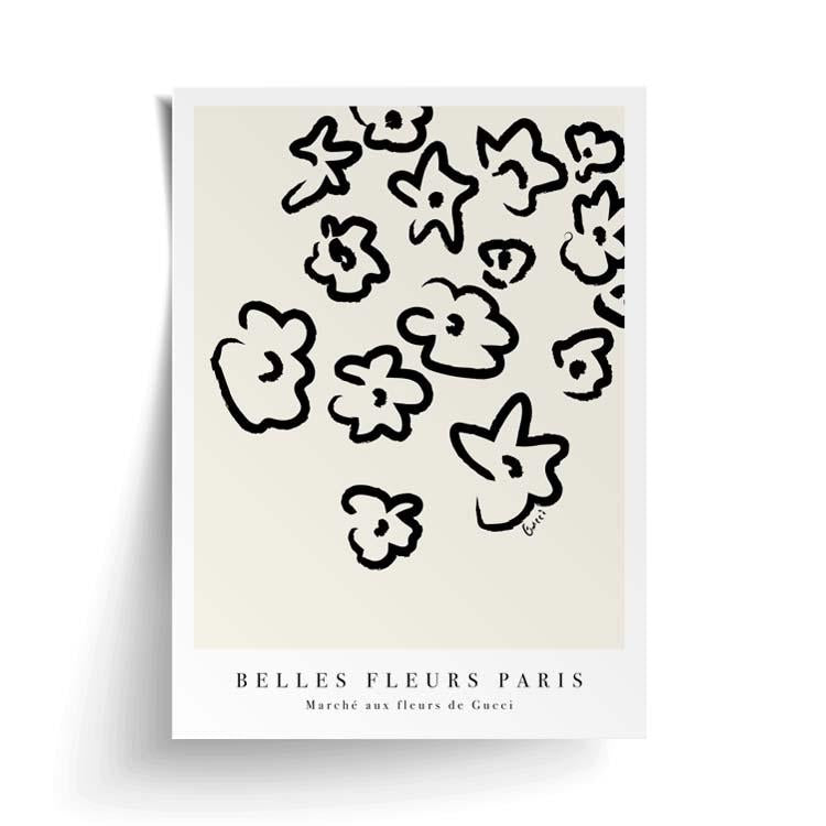 Fleurs Natural print unframed, with a lifted corner