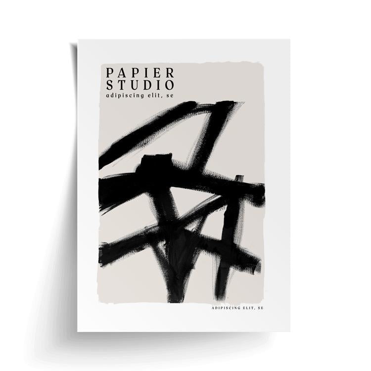 Abstract Studio Print Black | Papier HQ