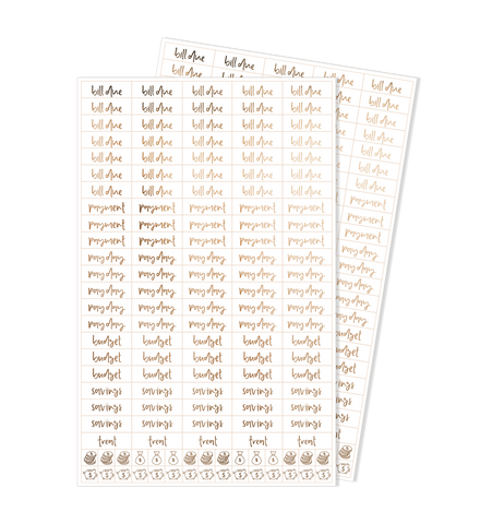 Extra Word Stickers | Budgeting Basics | 2 Sheets