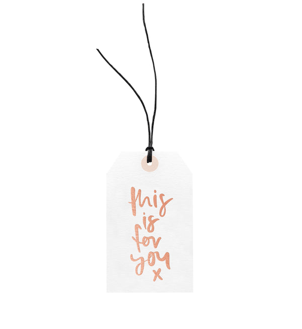 This Emma Kate Co "This is For You - Gift Tag" is bundled with European hemp twine.