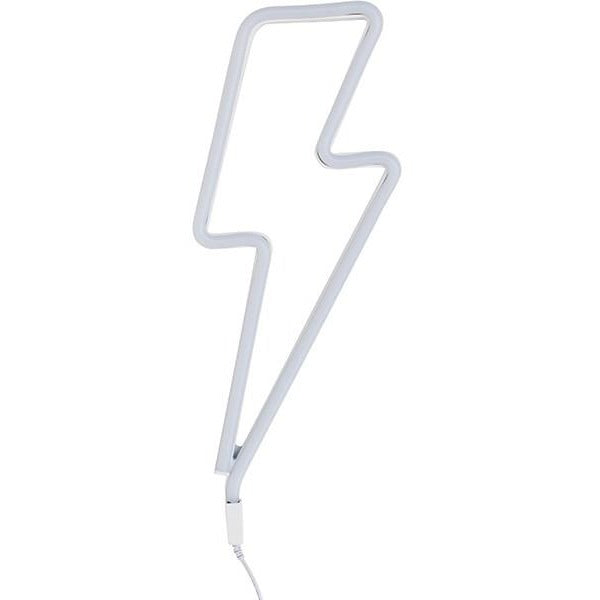Lightning bolt neon LED light styled in a bedroom