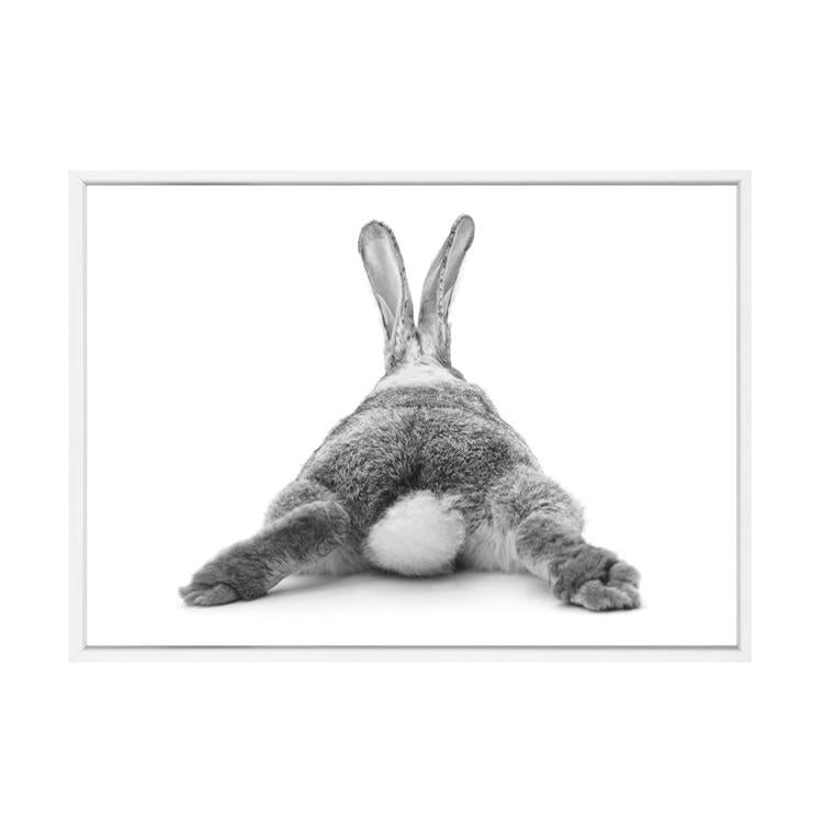 Bunny Bum print in a white frame, A1 mockup