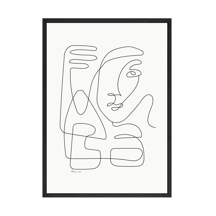 Abstract Faces print in a black frame, second view