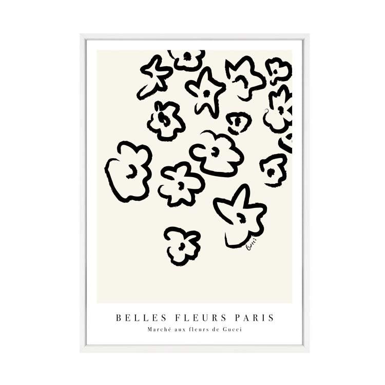 Fleurs Natural print in a white frame, second view