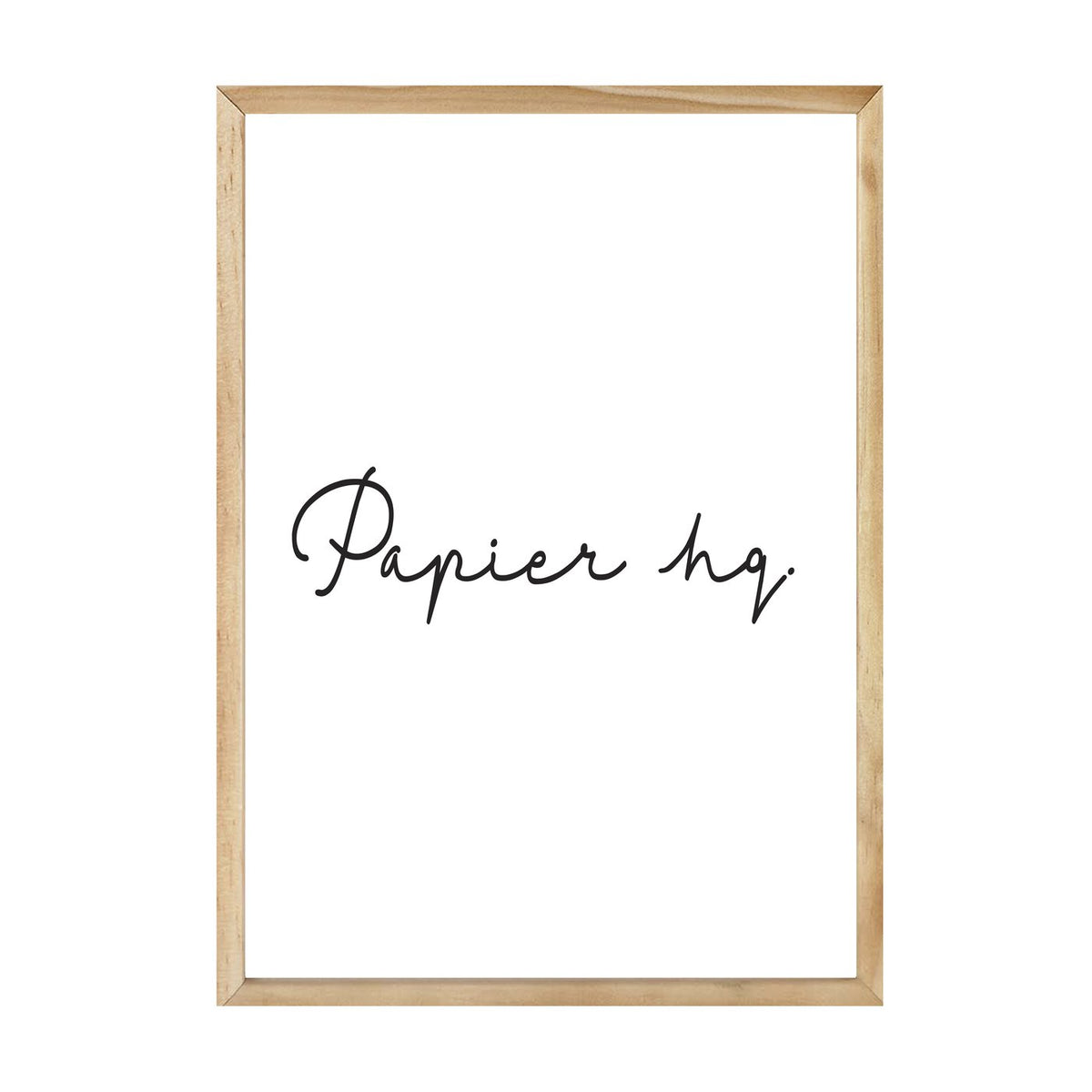 Natural Empty Frame by Papier HQ in the A2 size, matte natural wood on white