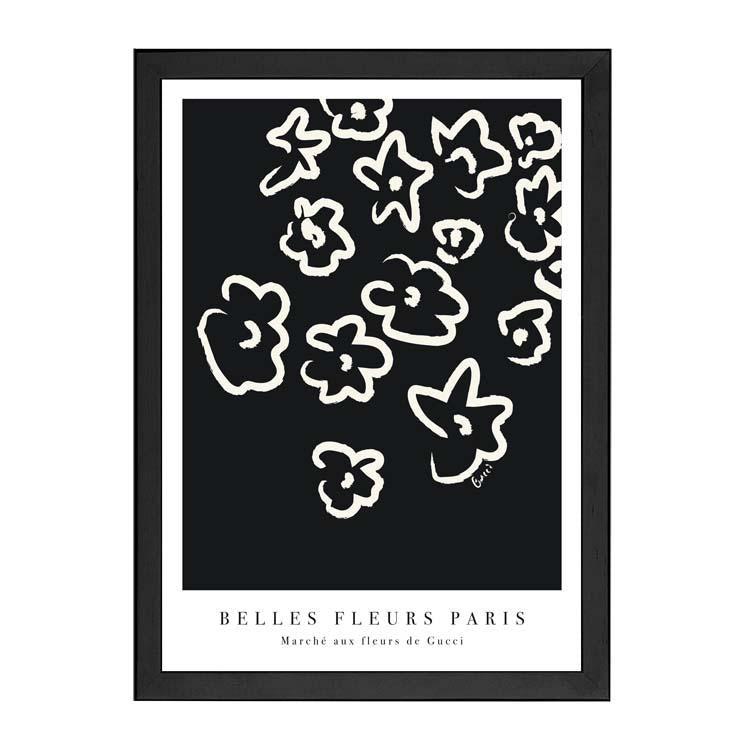 Fleurs Black print in a black frame, second view