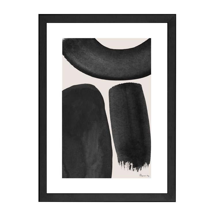 Hana print in a black frame, A3 mockup