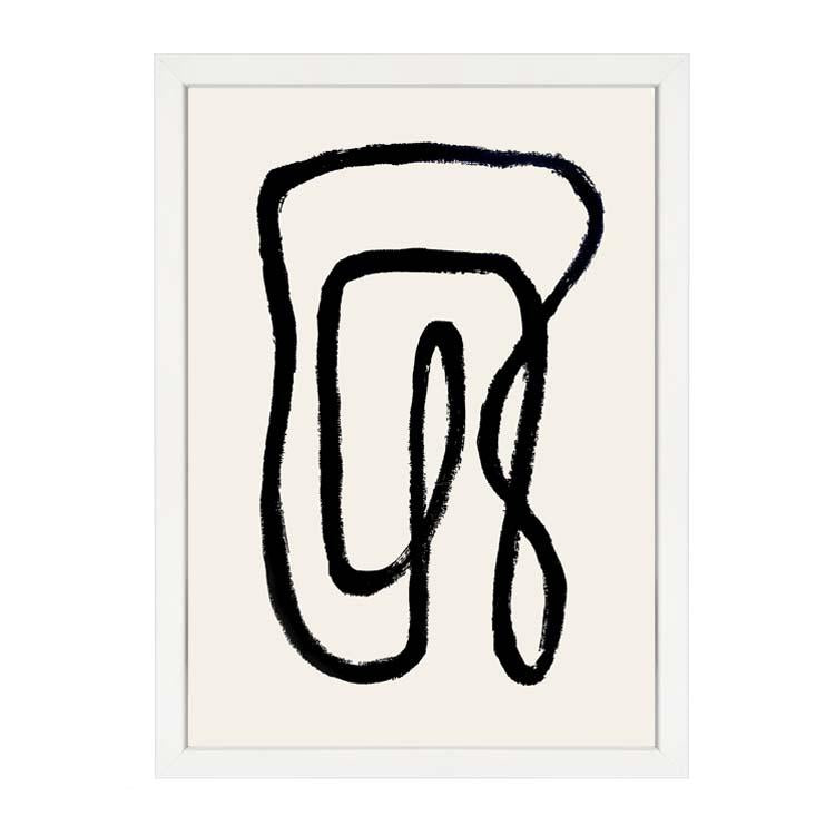 Linked typographic wall art print in nude tones by Papier HQ framed in white