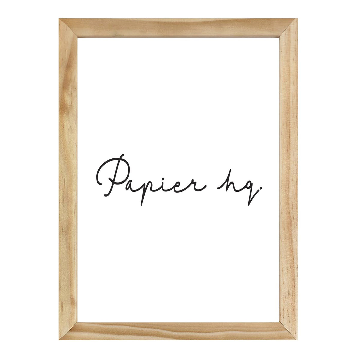 Natural Empty Frame by Papier HQ in the A4 size, matte natural wood on white