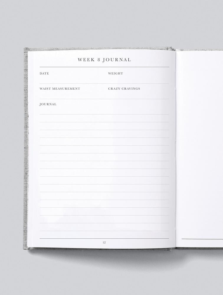 Bump journal open to a weekly journal page with prompts and lined space