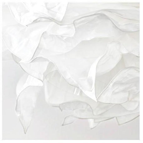 Close-up of white Cloud Pendant paper layers showing soft, overlapping sculptural texture