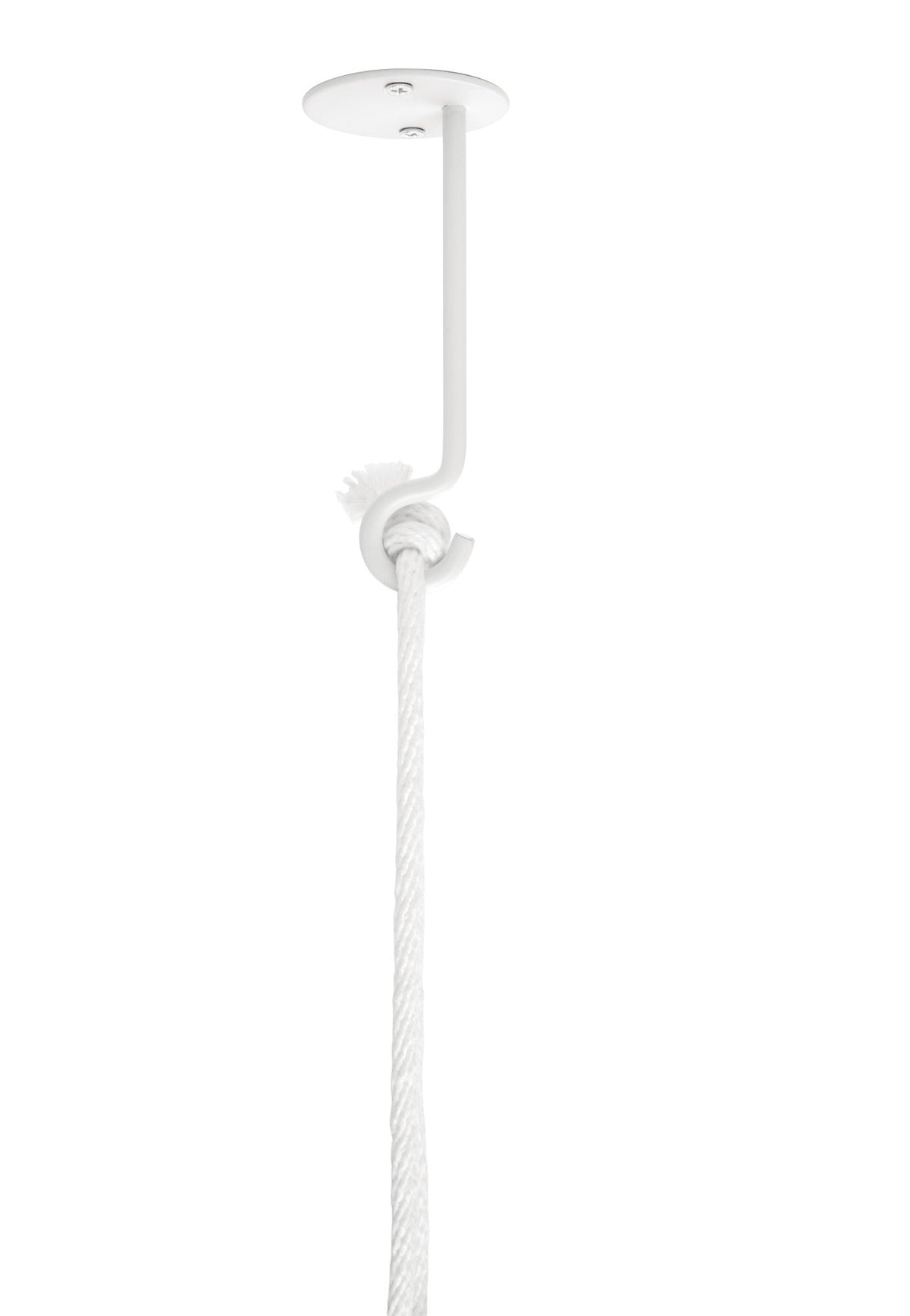 A Bolo Planter - Black by Umbra, featuring a rope attachment for easy installation.