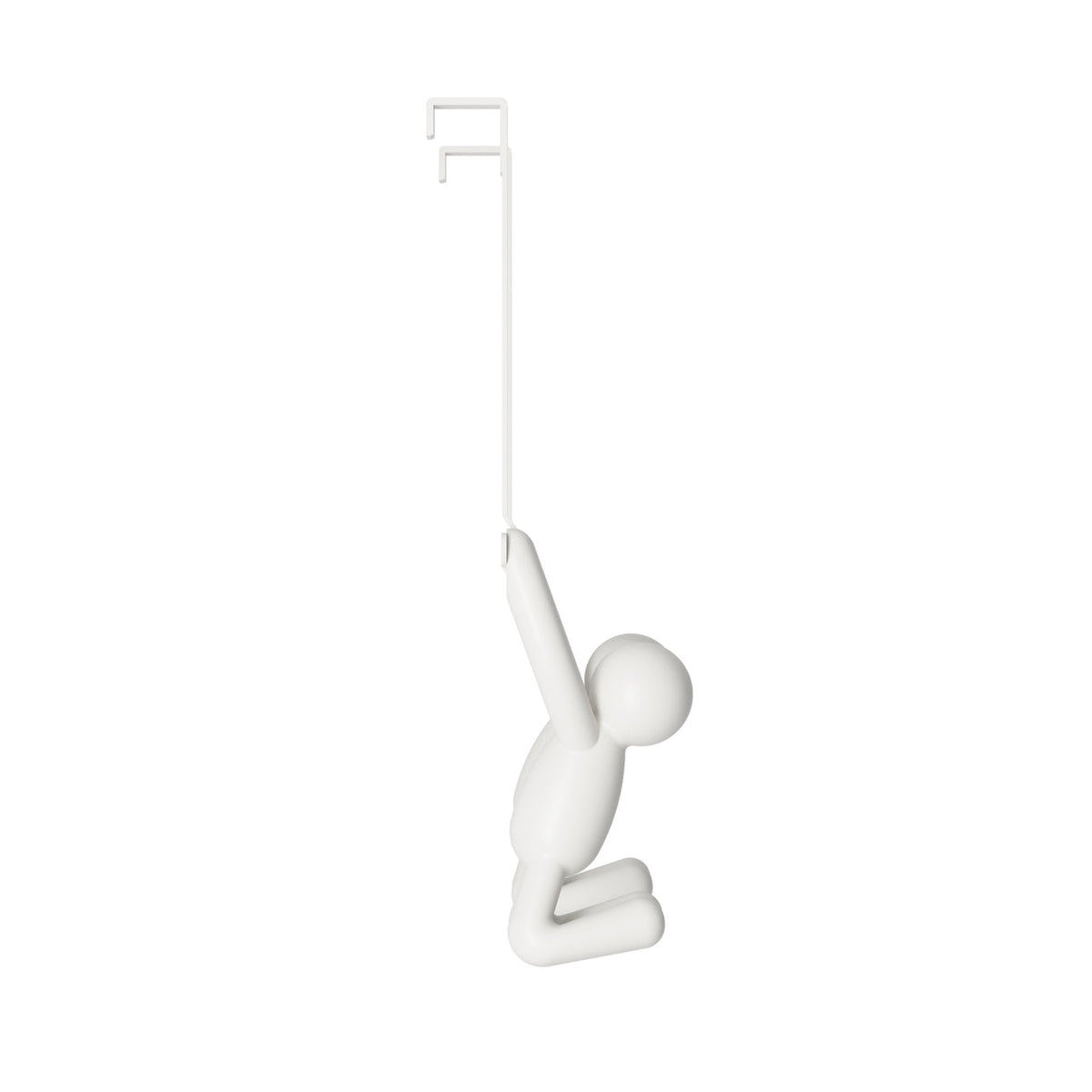 Umbra Buddy over-the-door double hook in white, product view on white