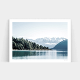 Art Prints offering LAKE WAKATIPU, NEW ZEALAND featuring a photo of a lake with mountains in the background.